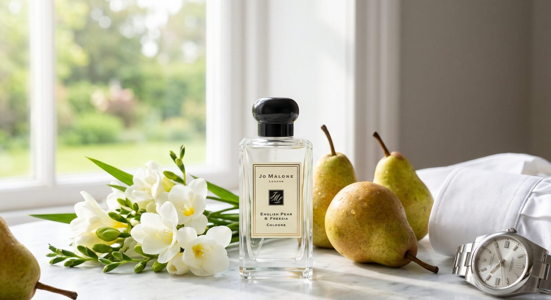 ジョーマローン イングリッシュペアー＆フリージア メンズ愛用者が語る、圧倒的な万人受けとみずみずしい爽やかさをイメージしたアイキャッチ画像